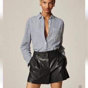 J Crew Lucia short in faux leather CN807 Size 00 NWT Black